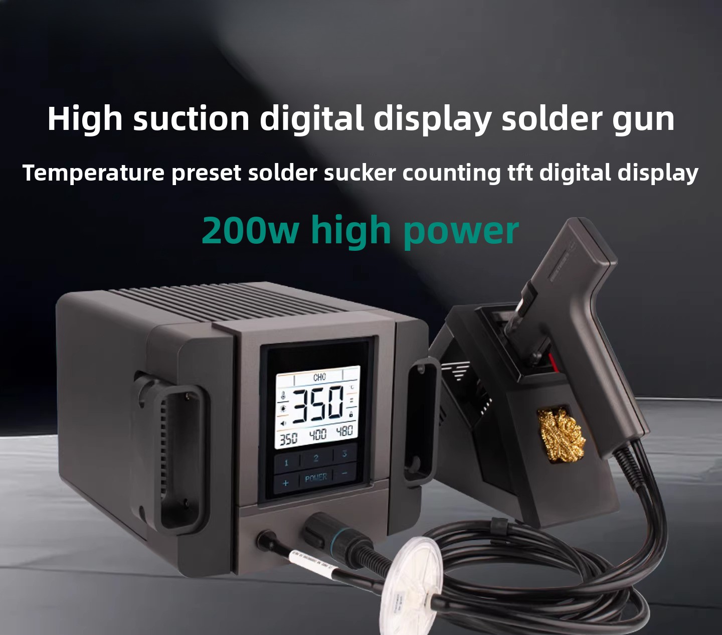 Desoldering Pump Electric Vacuum Station - 電動はんだ吸い取りポンプ 200W ハイパワー TV2/TV2+ 真空はんだ吸い取りツール ポータブルはんだ吸い取りステーション