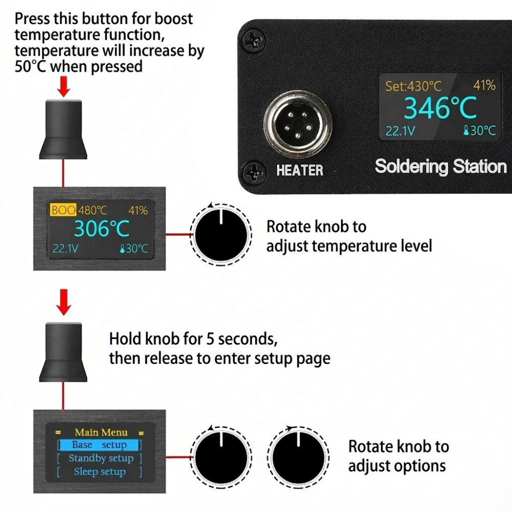 T12 はんだごてステーション、AC100-240V、OLE - T12 Soldering Station Oled のレビューと価格